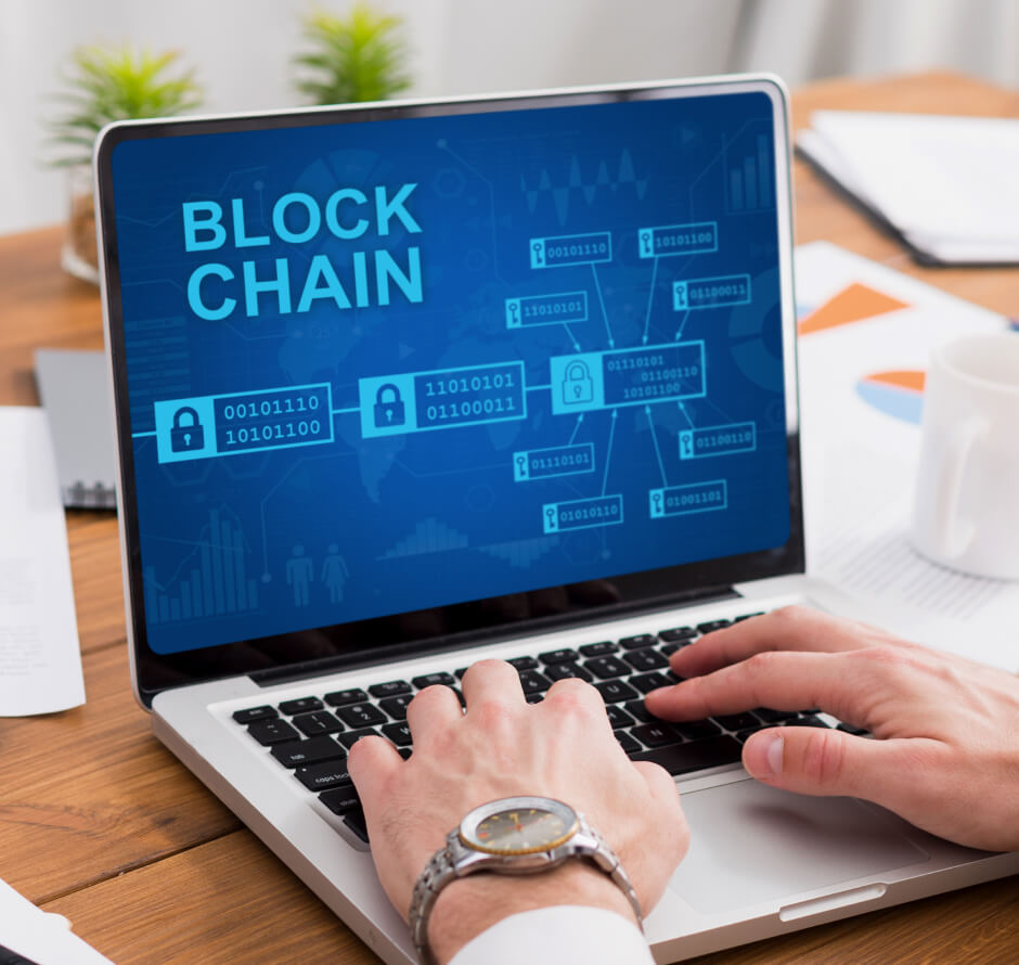 Blockchain Laptop Screen
